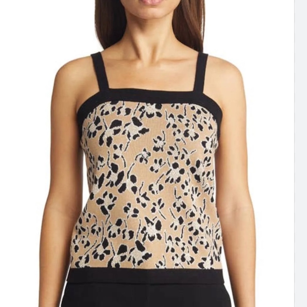 NWT Anne Klein tan and black top size L